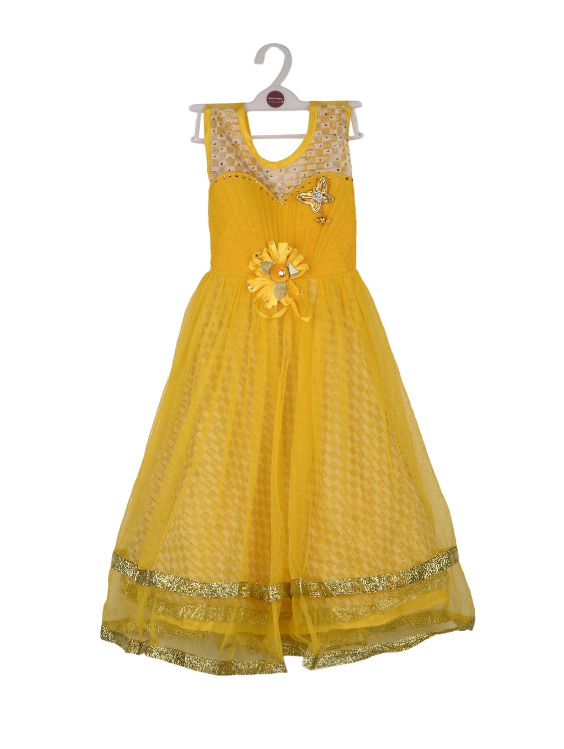 yellow net frock - 14626689 - Zoom Image - 3