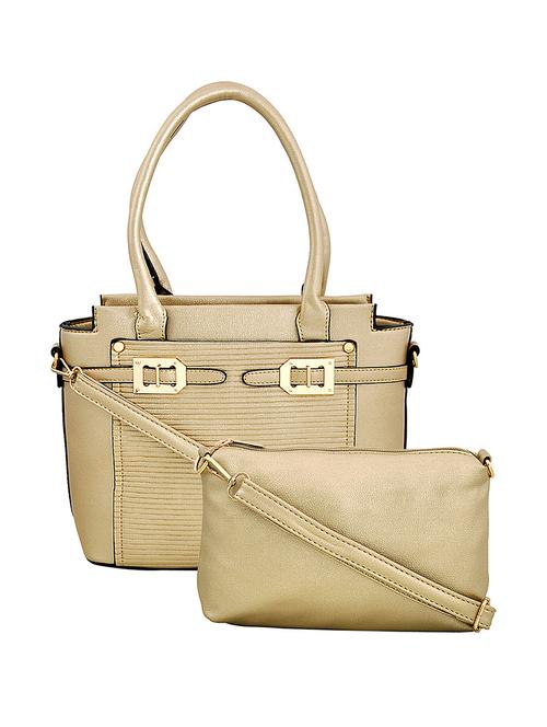gold leatherette handbag - 14627105 - Standard Image - 1