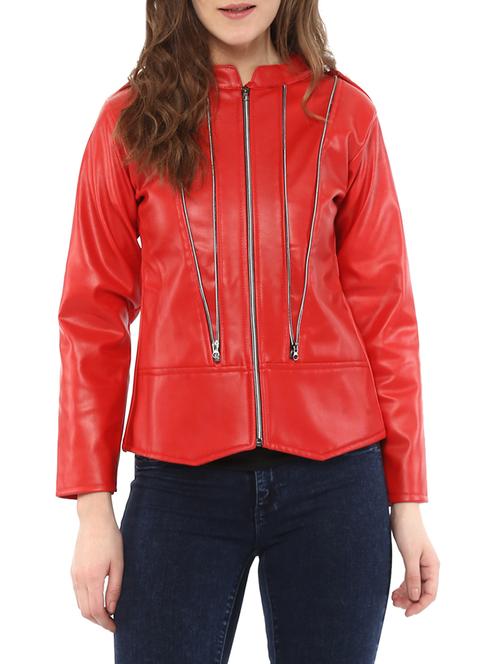 red bomber biker jacket - 14627431 - Standard Image - 1