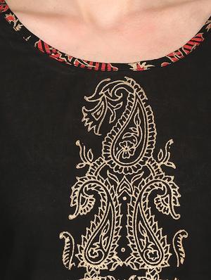 black cotton flared kurta - 14629541 - Standard Image - 4