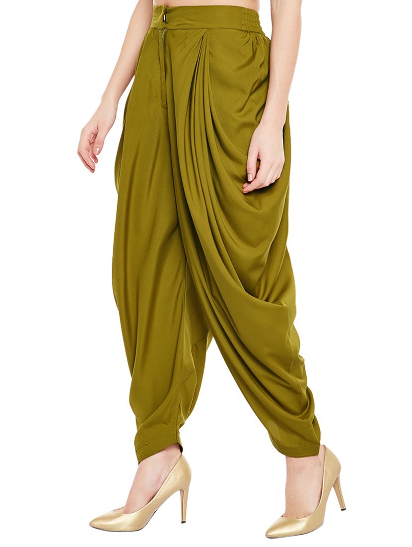 green crepe dhoti salwar salwars - 14635488 - Zoom Image - 2