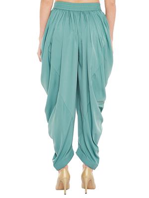 green crepe dhoti salwar salwars - 14635490 - Standard Image - 3