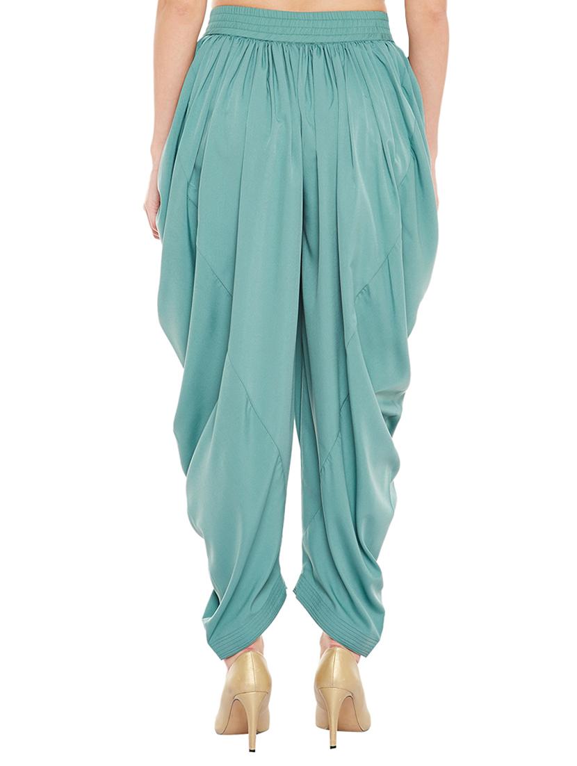 green crepe dhoti salwar salwars - 14635490 - Zoom Image - 3