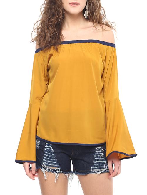 yellow crepe regular top - 14639009 - Standard Image - 1