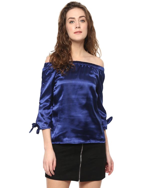 blue off shoulder top - 14639586 - Zoom Image - 1