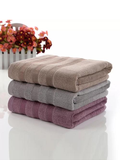 plain 450 gsm large bath towel pack of 3 - 14640516 - Standard Image - 1