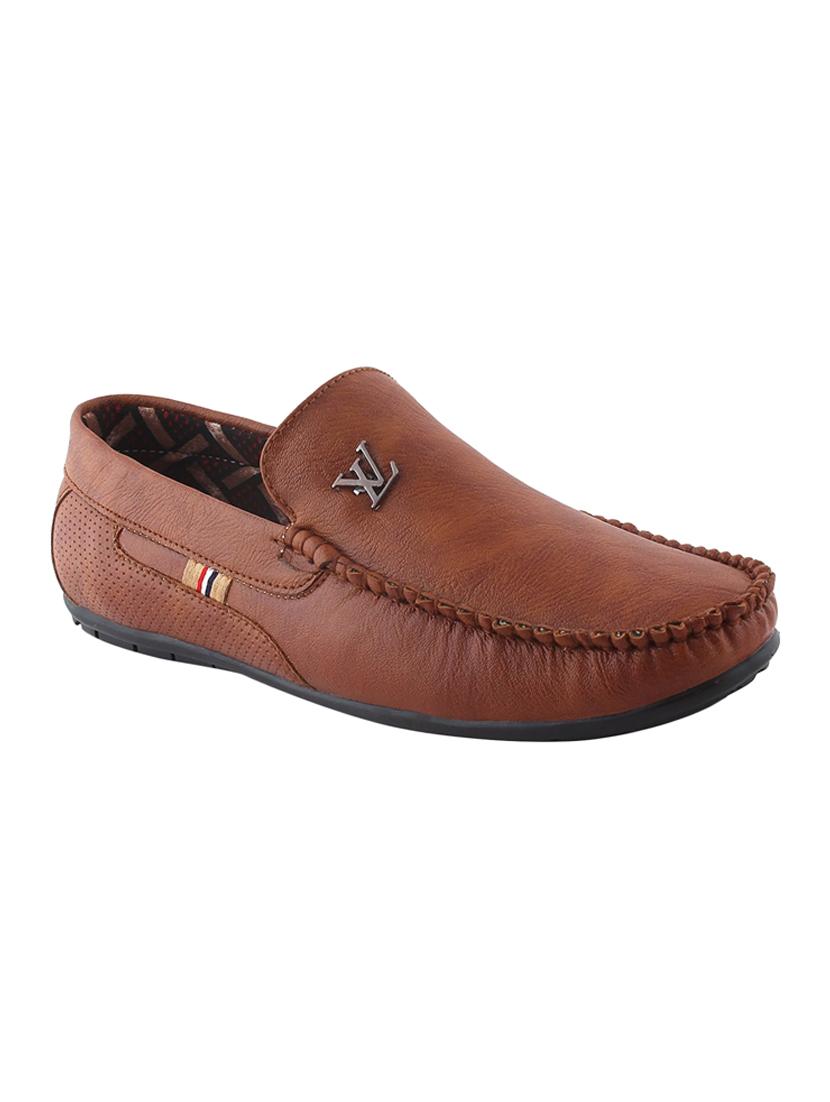 brown leatherette slip on loafer - 14640540 - Zoom Image - 1