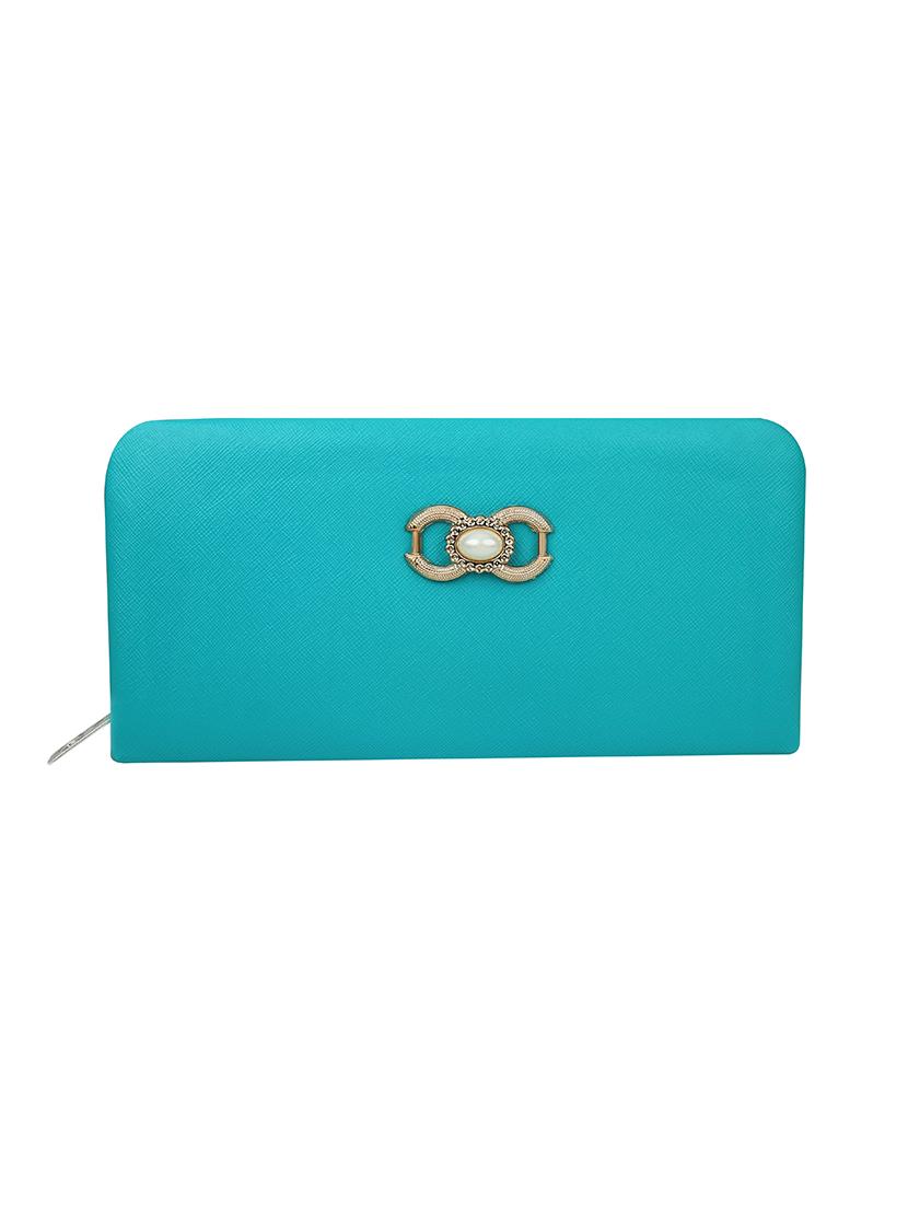 blue leatherette regular clutch - 14640702 - Zoom Image - 1