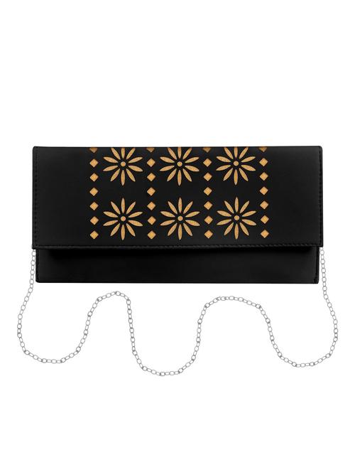 black leatherette regular clutch - 14640724 - Standard Image - 1