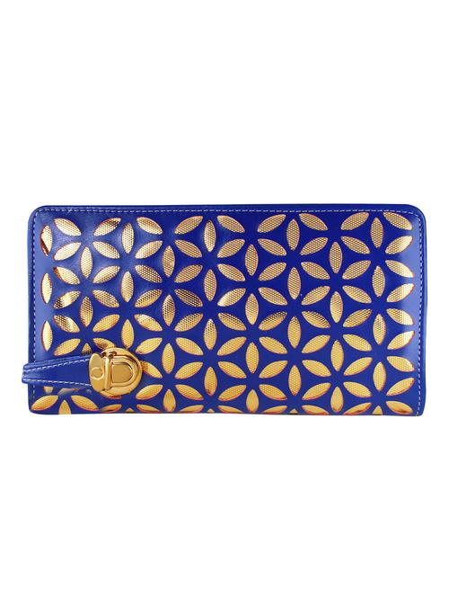 blue leatherette regular clutch - 14640734 - Standard Image - 1
