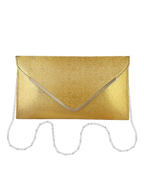 gold leatherette clutch - 14640740 - Standard Image - 1