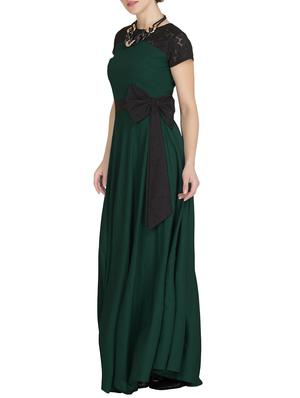 solid green crepe gown - 14645083 - Standard Image - 2