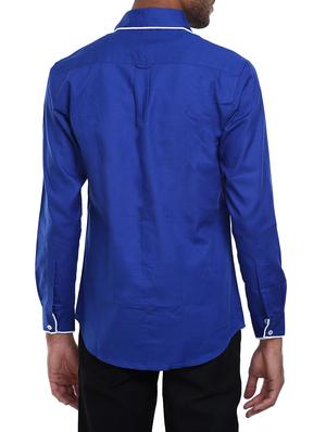 blue cotton casual shirt - 14645785 - Standard Image - 3