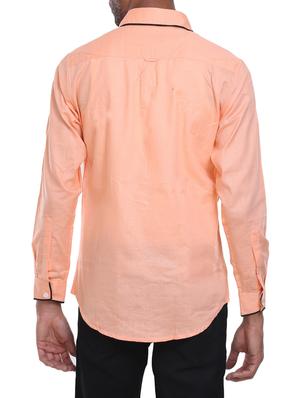 orange cotton casual shirt - 14645786 - Standard Image - 3