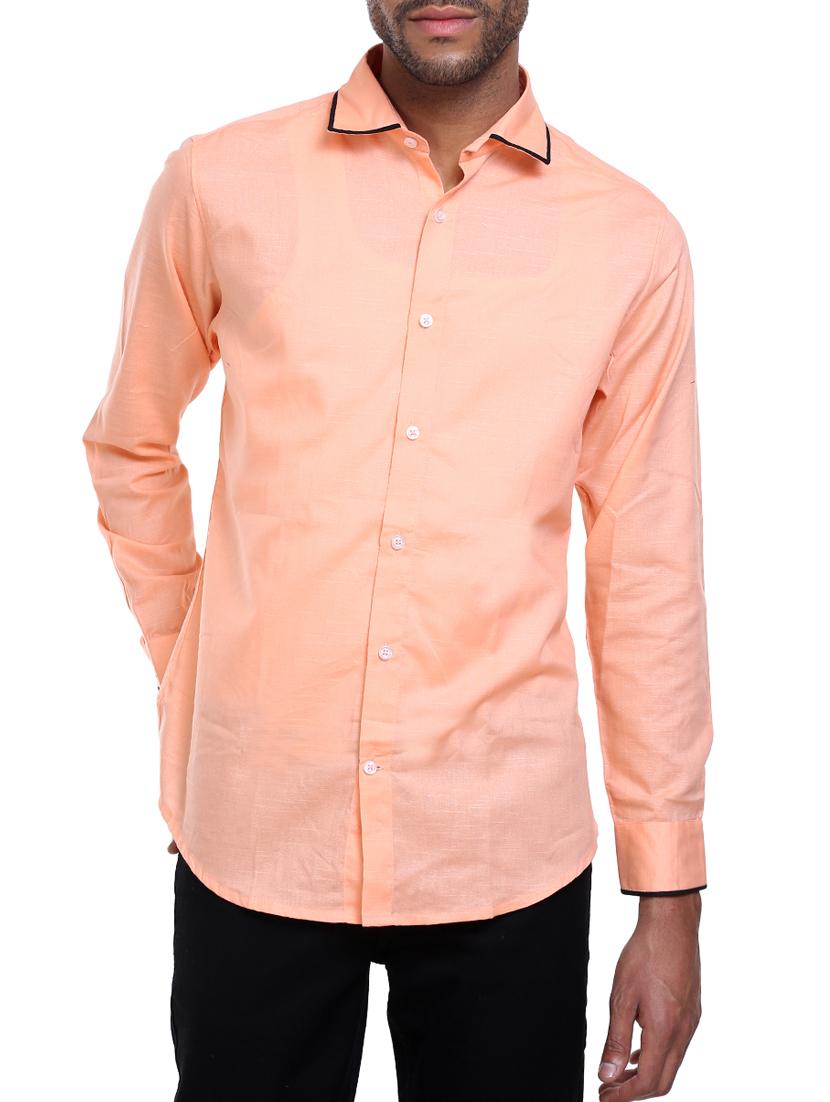 orange cotton casual shirt - 14645786 - Zoom Image - 1