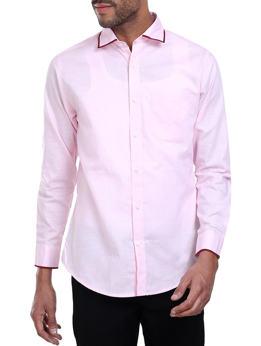 pink cotton casual shirt - 14645787 - Zoom Image - 1