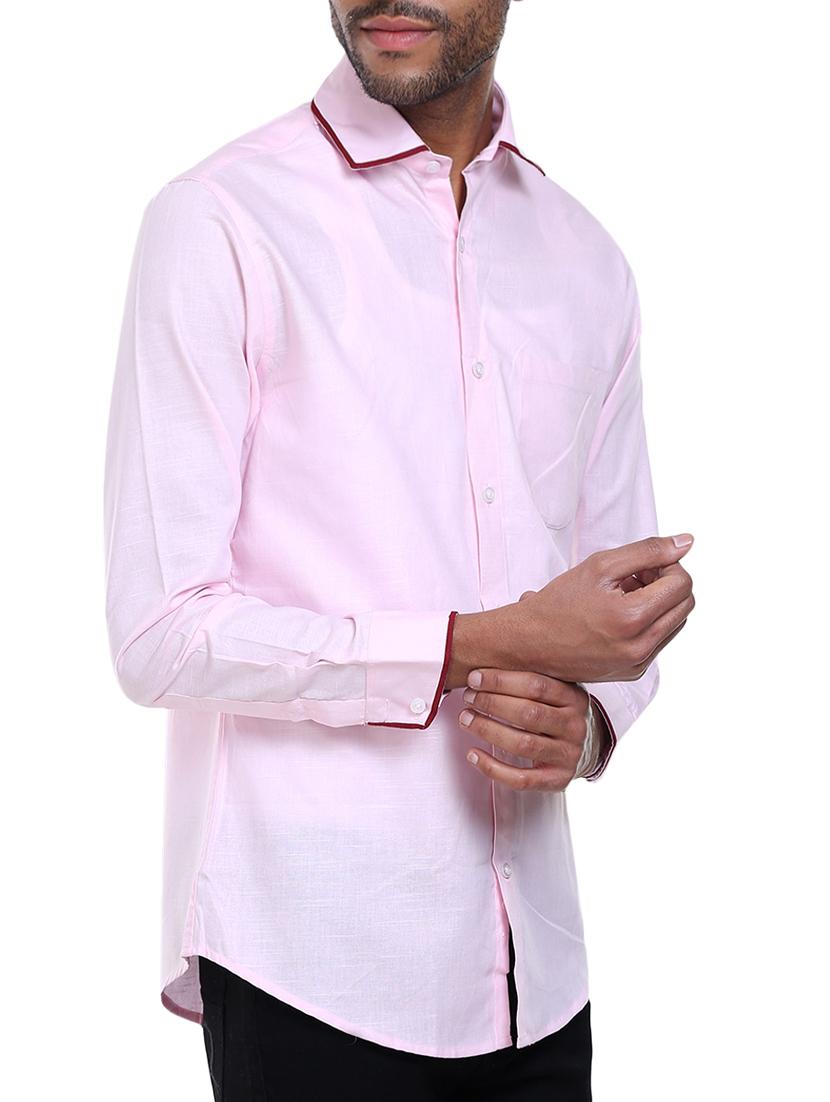 pink cotton casual shirt - 14645787 - Zoom Image - 2