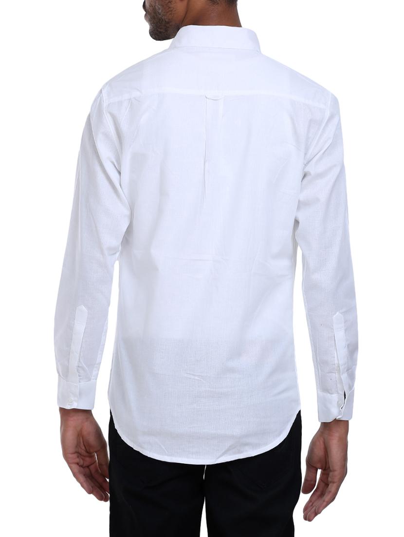 white cotton casual shirt - 14645793 - Zoom Image - 3