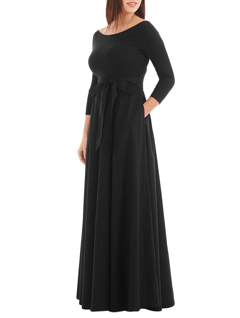 boat neck bow detail gown - 14646207 - Zoom Image - 2