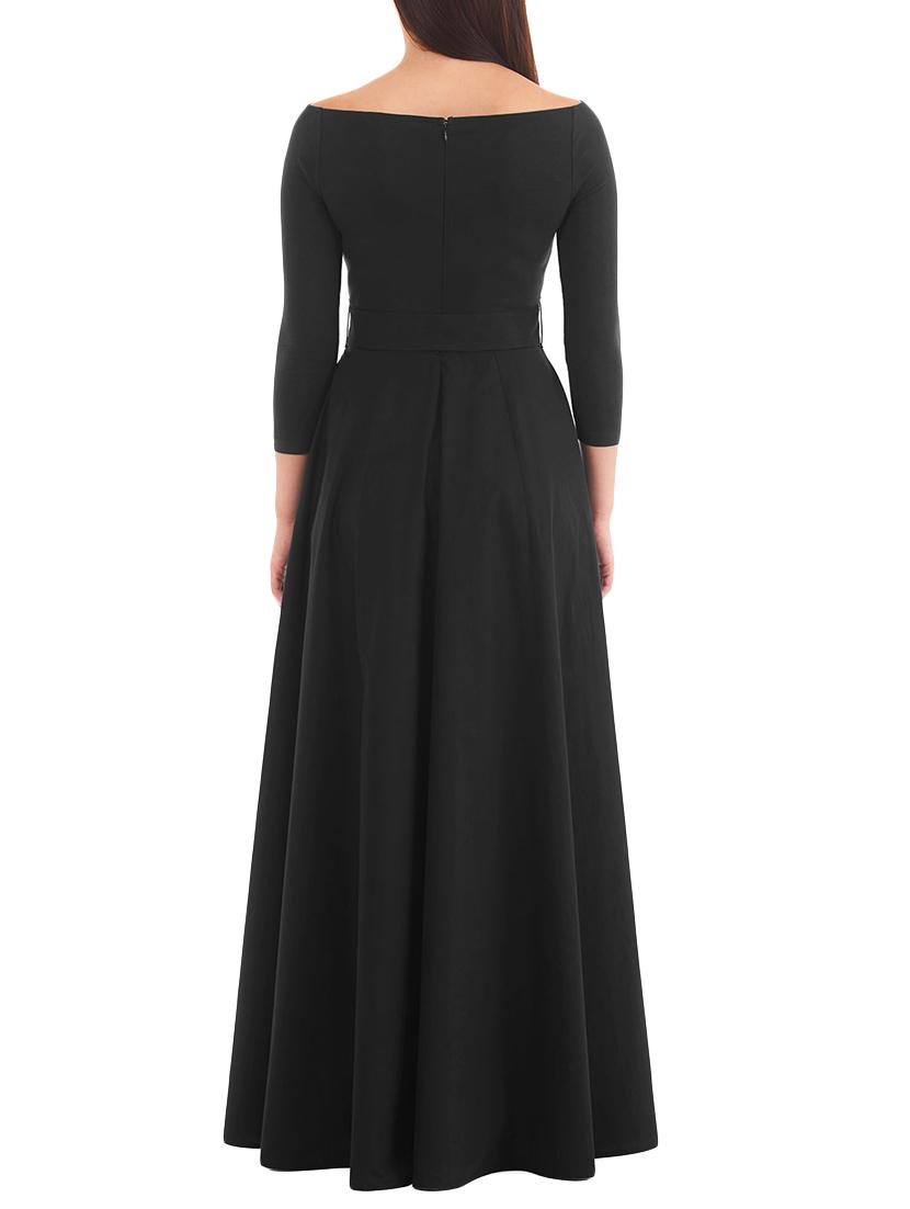 boat neck bow detail gown - 14646207 - Zoom Image - 3