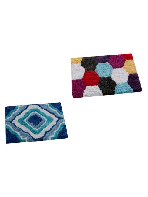 set of 2 cotton multicolor door mats - 14647211 - Standard Image - 1