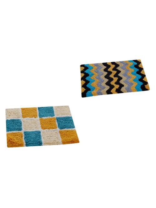 set of 2 cotton multicolor door mats - 14647275 - Standard Image - 1