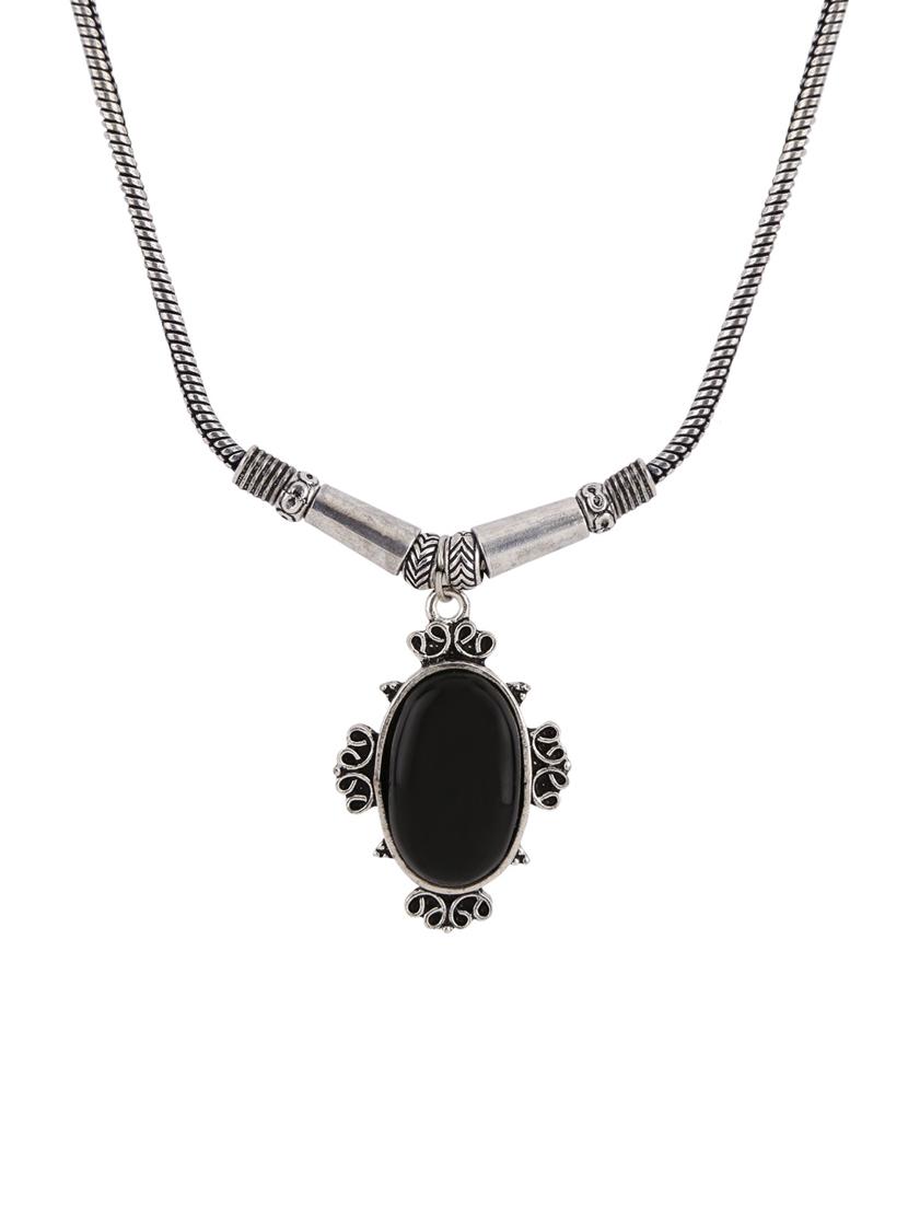 black metal long necklace - 14648673 - Zoom Image - 1