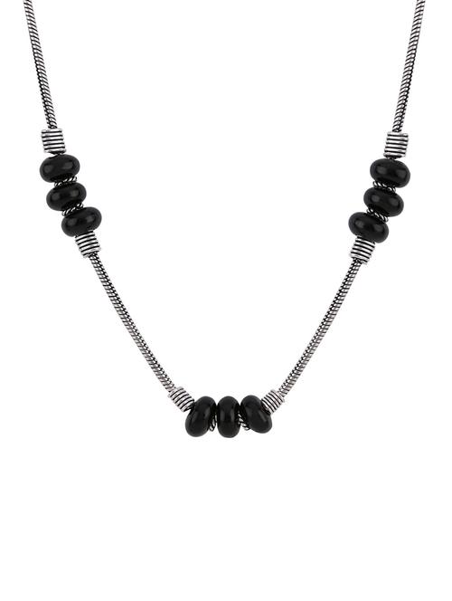 black metal long necklace - 14648677 - Standard Image - 1