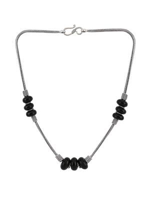 black metal long necklace - 14648677 - Standard Image - 2