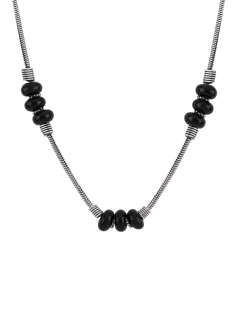 black metal long necklace - 14648677 - Zoom Image - 1