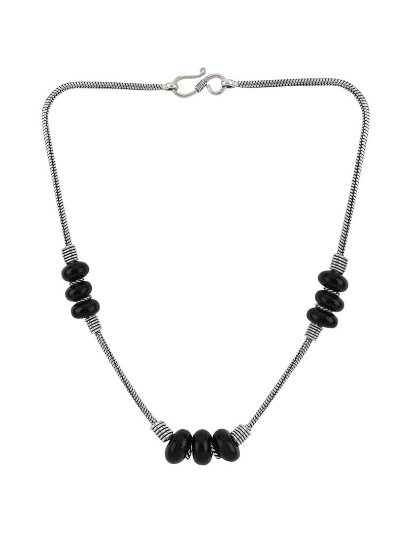 black metal long necklace - 14648677 - Zoom Image - 2