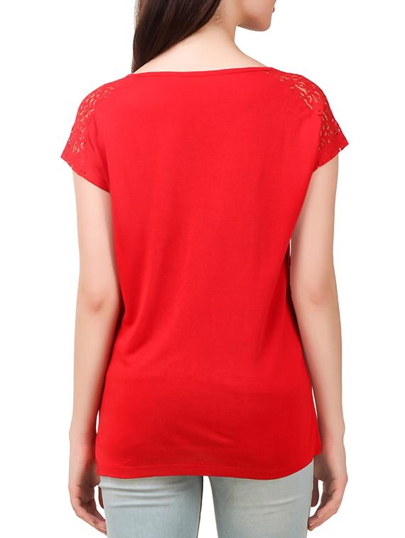 solid red viscose top - 14649577 - Zoom Image - 3