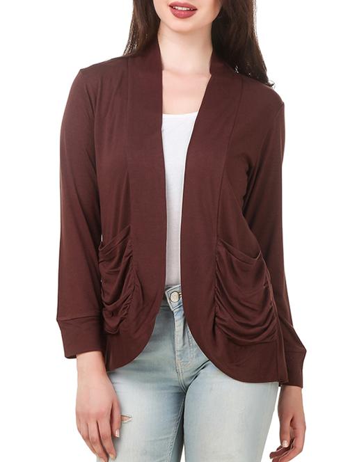 brown viscose casual shrug - 14649733 - Standard Image - 1