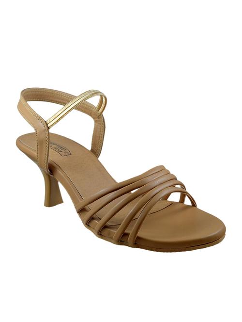 tan faux leather back strap sandals - 14651119 - Standard Image - 1