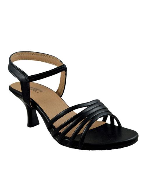black faux leather back strap sandals - 14651121 - Standard Image - 1