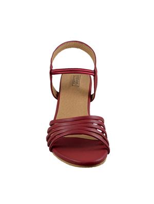maroon faux leather back strap sandals - 14651122 - Standard Image - 3