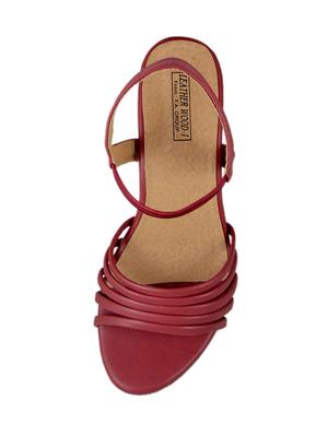 maroon faux leather back strap sandals - 14651122 - Standard Image - 4