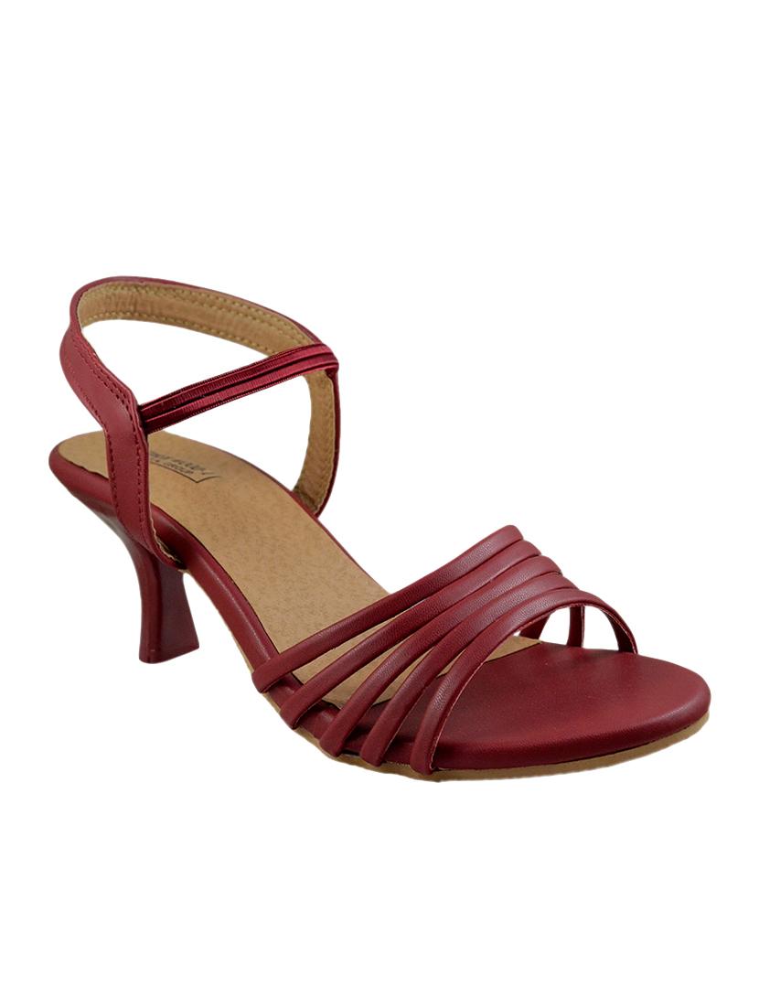 maroon faux leather back strap sandals - 14651122 - Zoom Image - 1