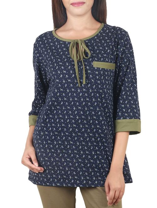 navy blue cotton top - 14651473 - Standard Image - 1
