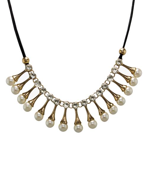 gold metal short necklace - 14651489 - Standard Image - 1