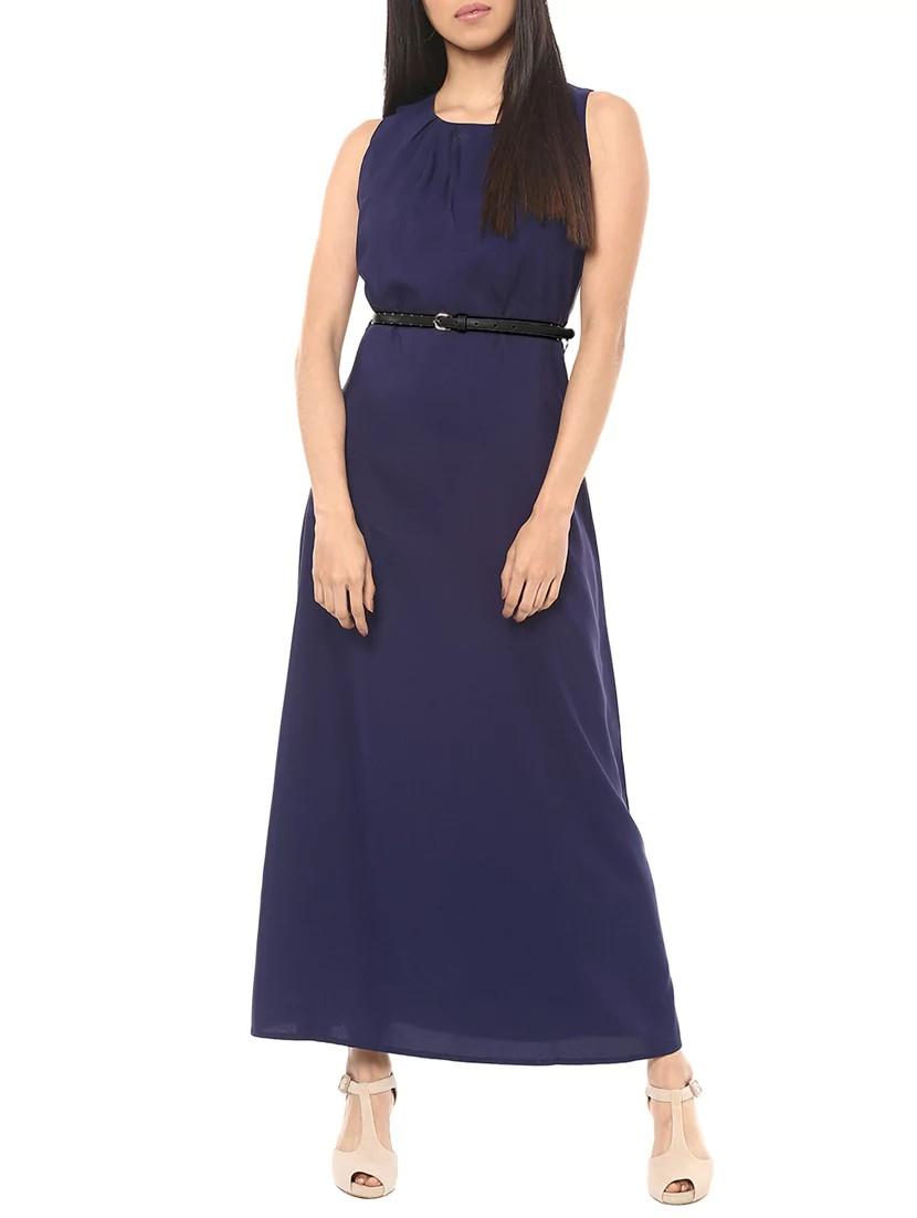 pleat detail a-line maxi dress - 14651530 - Zoom Image - 1