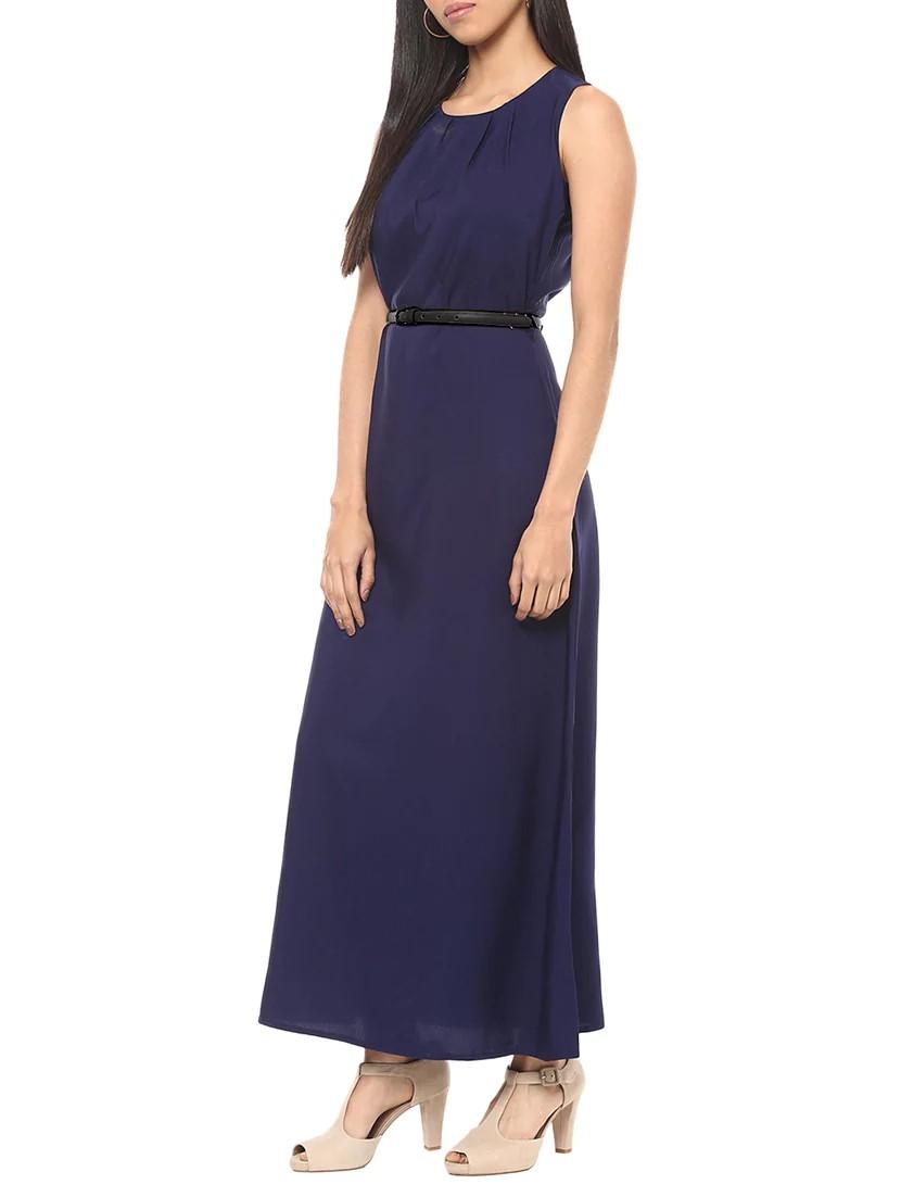 pleat detail a-line maxi dress - 14651530 - Zoom Image - 2