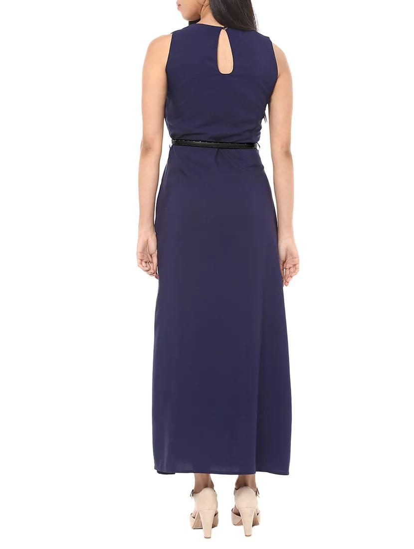 pleat detail a-line maxi dress - 14651530 - Zoom Image - 3