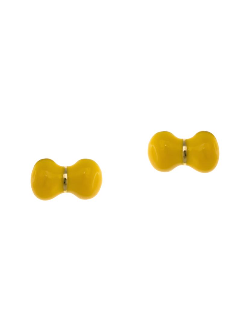 yellow metal studs earrings - 14651809 - Zoom Image - 1