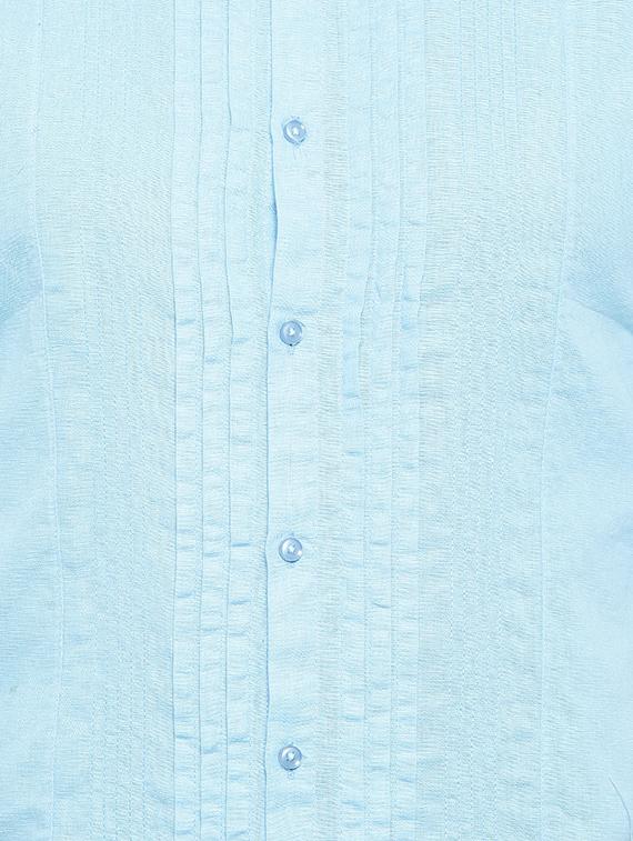 aqua blue cotton casual shirt - 14655608 - Zoom Image - 4