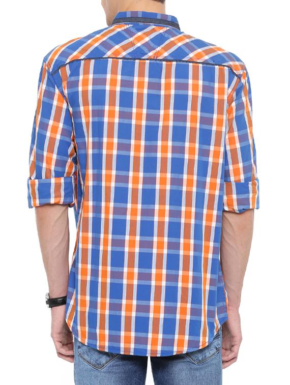 blue cotton casual shirt - 14655639 - Zoom Image - 3