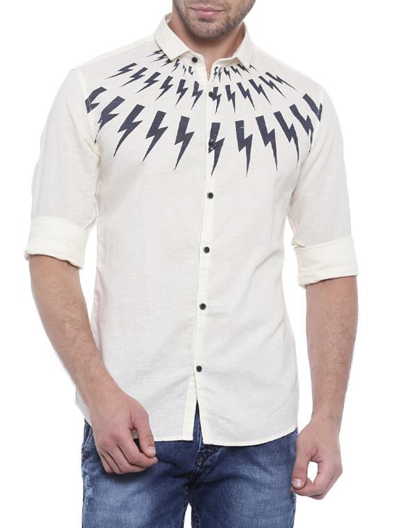 white cotton casual shirt - 14655672 - Zoom Image - 1