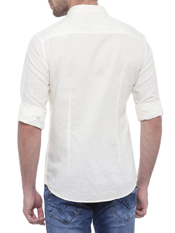 white cotton casual shirt - 14655672 - Zoom Image - 3