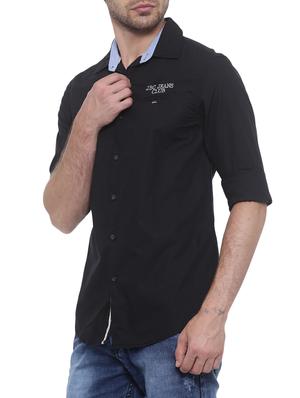 black cotton casual shirt - 14655702 - Standard Image - 2