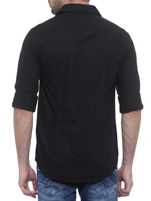 black cotton casual shirt - 14655702 - Standard Image - 3